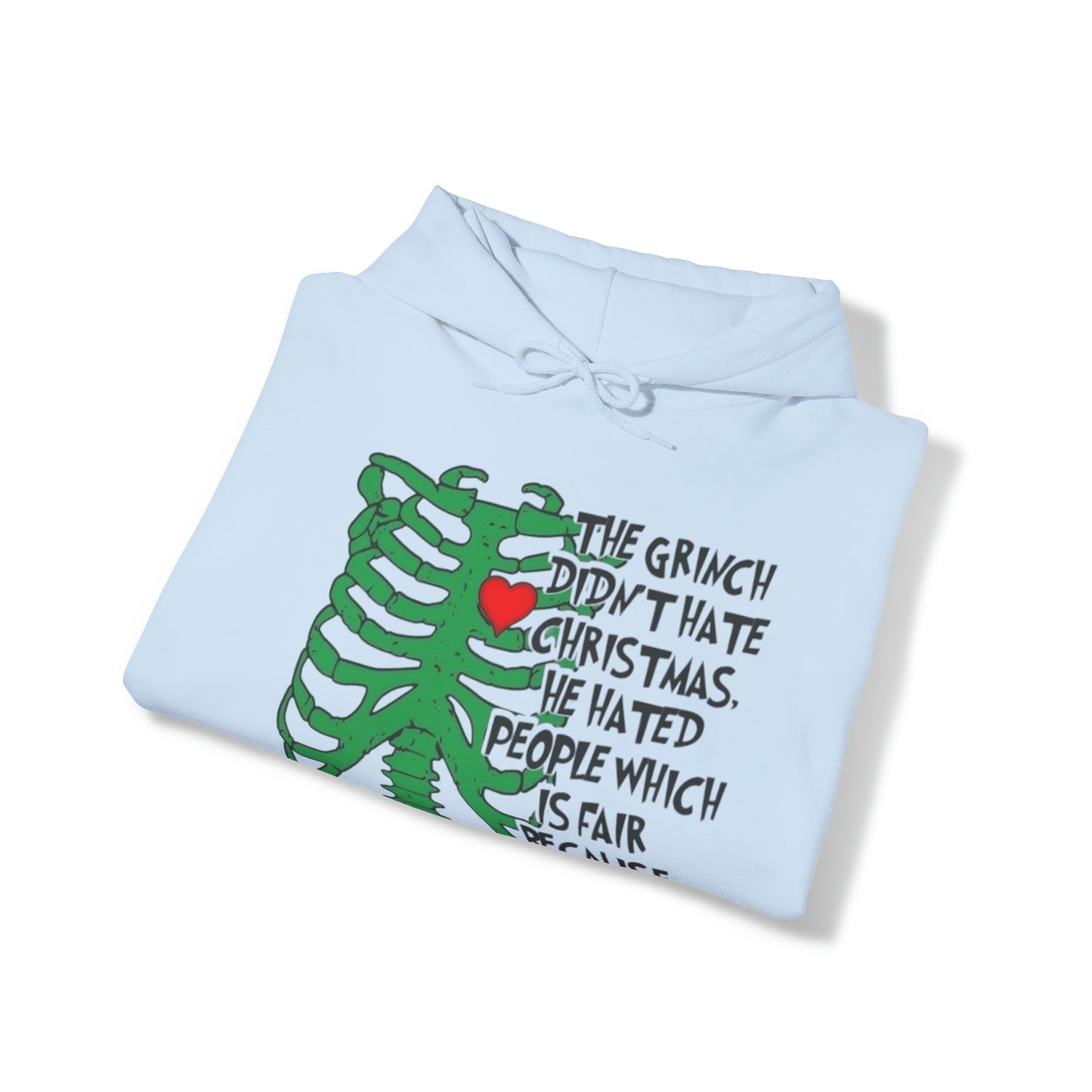 Grinch Hates People, Not Christmas™ Hooded Sweatshirt Printify