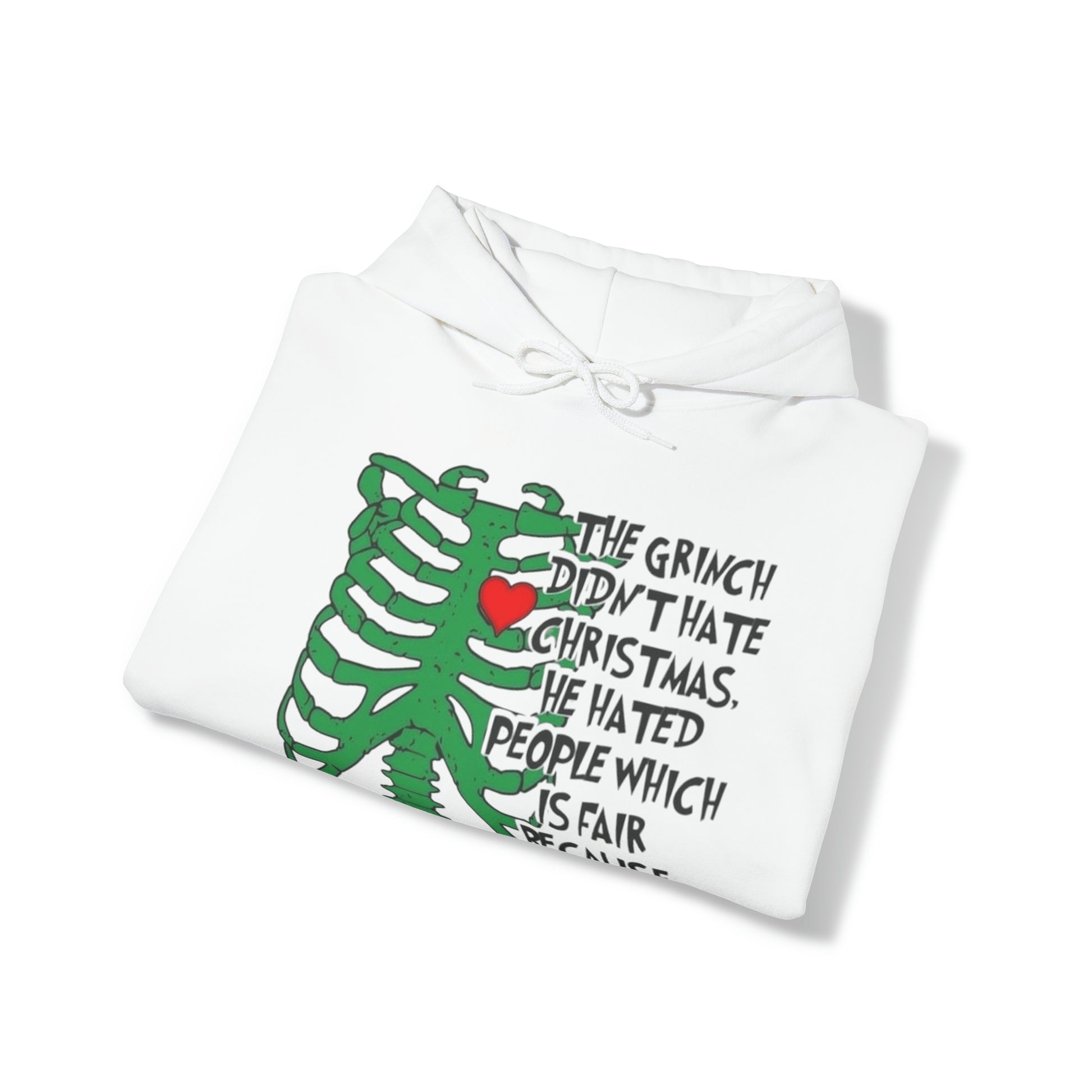 Grinch Hates People, Not Christmas™ Hooded Sweatshirt Printify