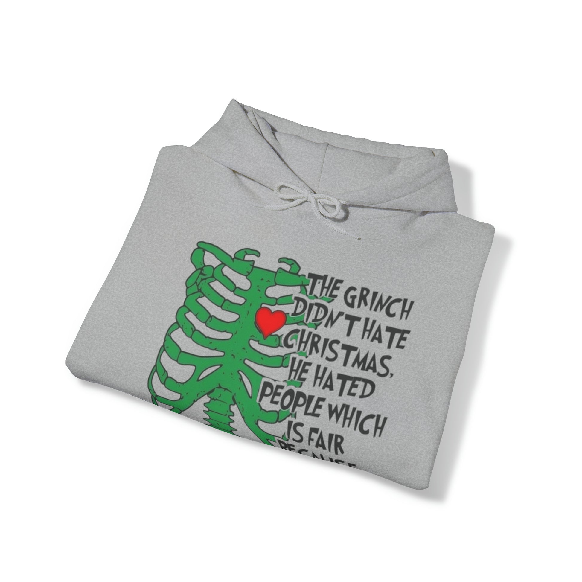 Grinch Hates People, Not Christmas™ Hooded Sweatshirt Printify