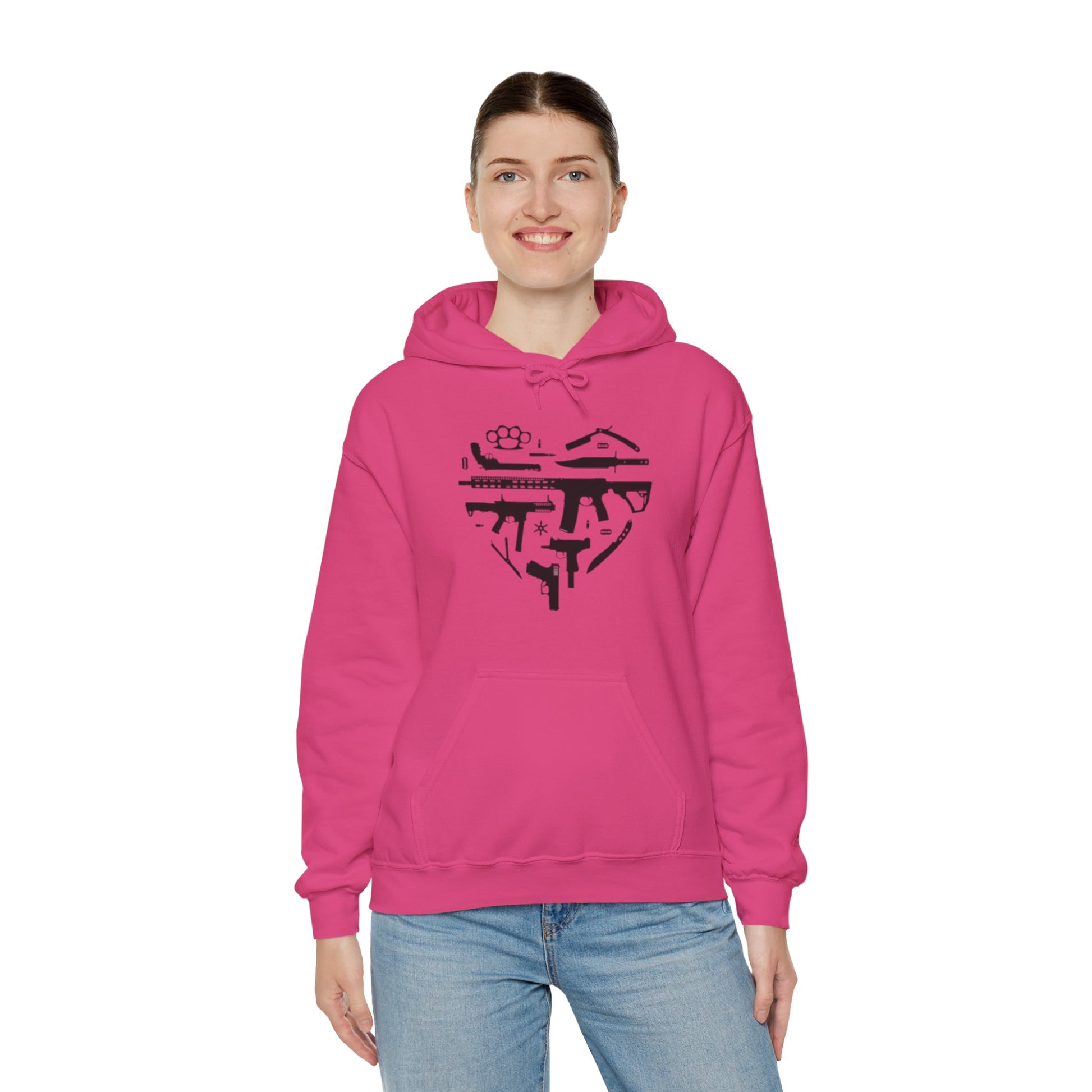 Love Guns Hooded Sweatshirt Printify