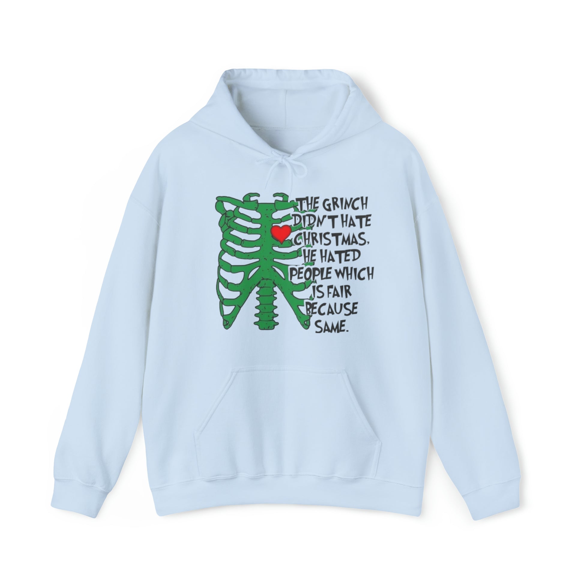Grinch Hates People, Not Christmas™ Hooded Sweatshirt Printify