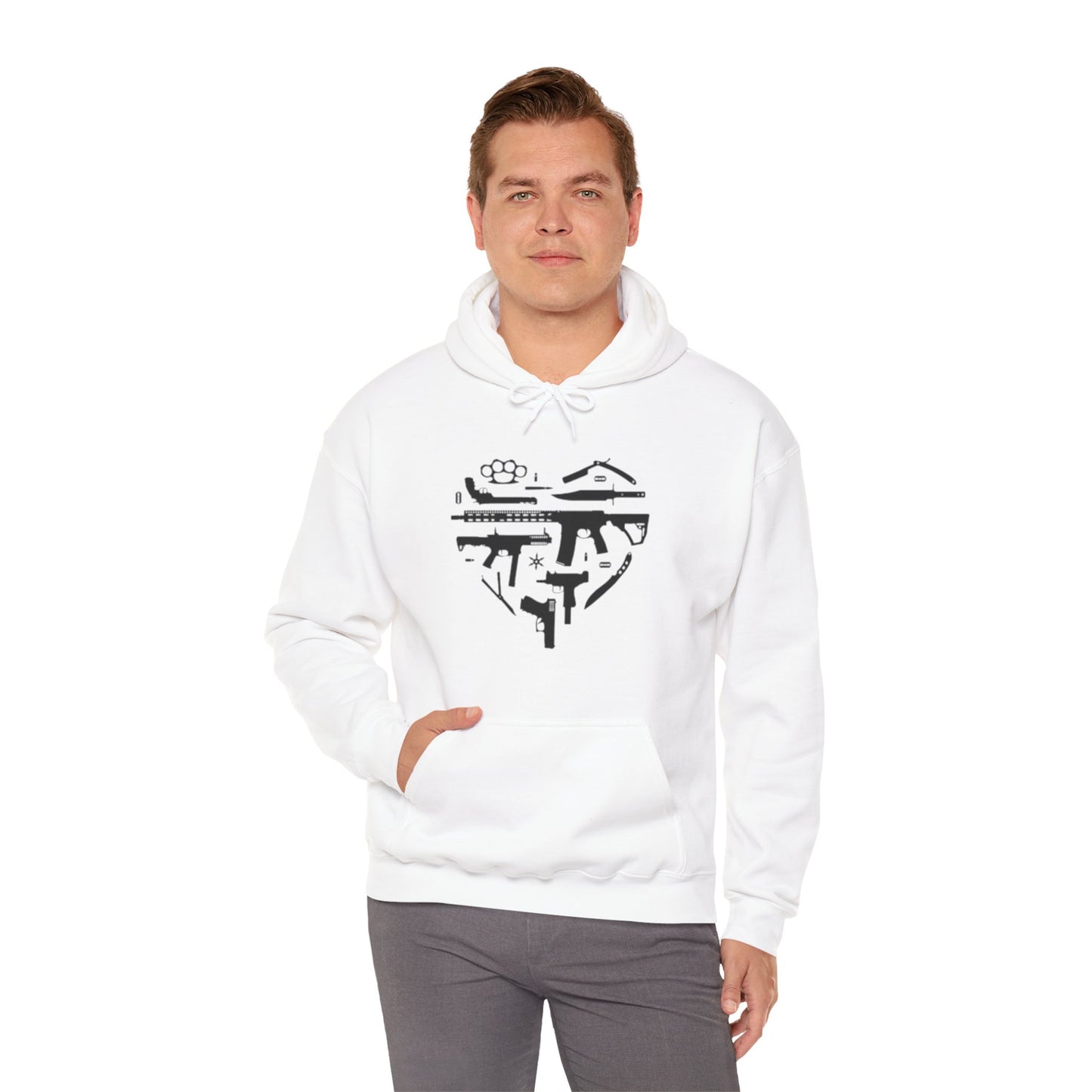 Love Guns Hooded Sweatshirt Printify