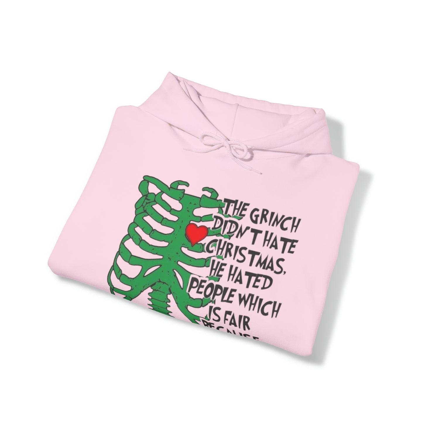 Grinch Hates People, Not Christmas™ Hooded Sweatshirt Printify