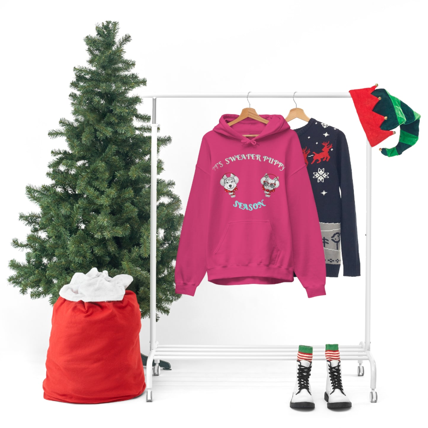 Sweater Puppy Season Hooded Sweatshirt