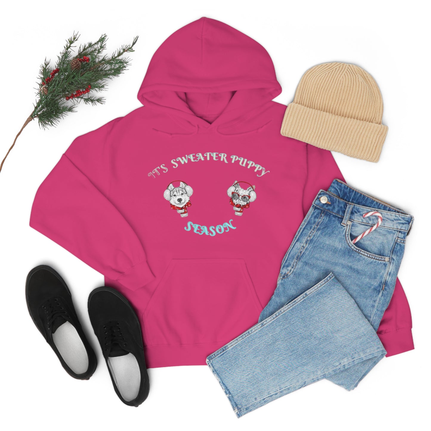 Sweater Puppy Season Hooded Sweatshirt