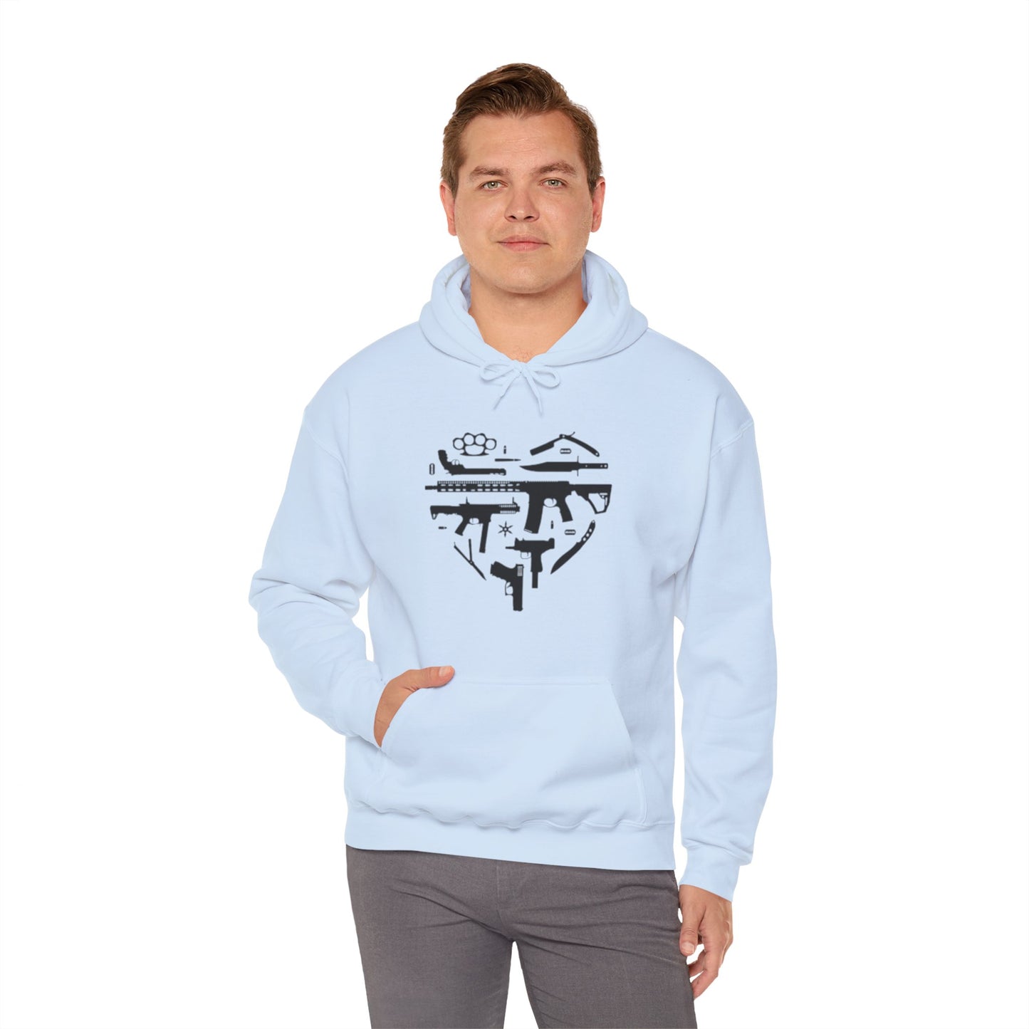 Love Guns Hooded Sweatshirt Printify