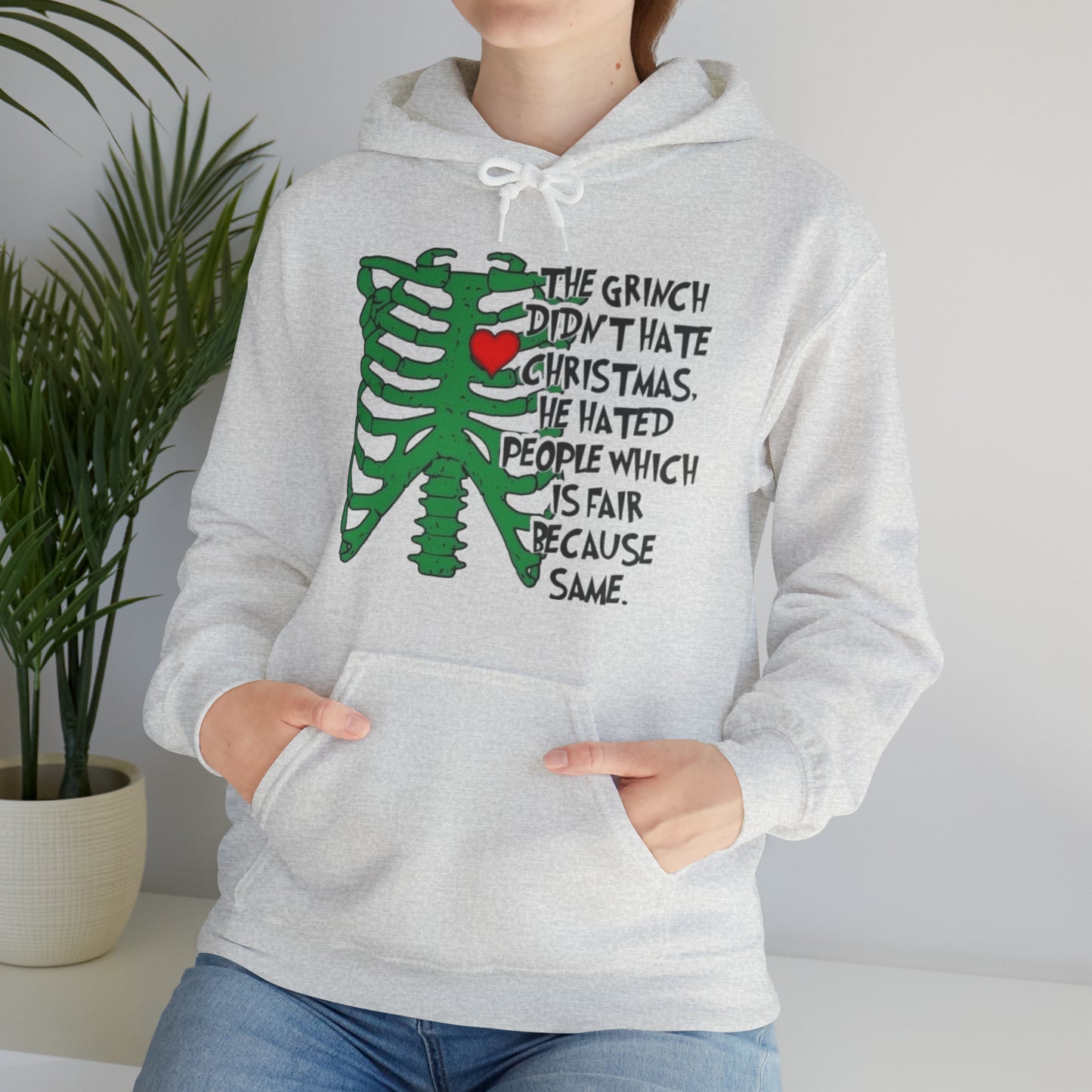 Grinch Hates People, Not Christmas™ Hooded Sweatshirt Printify