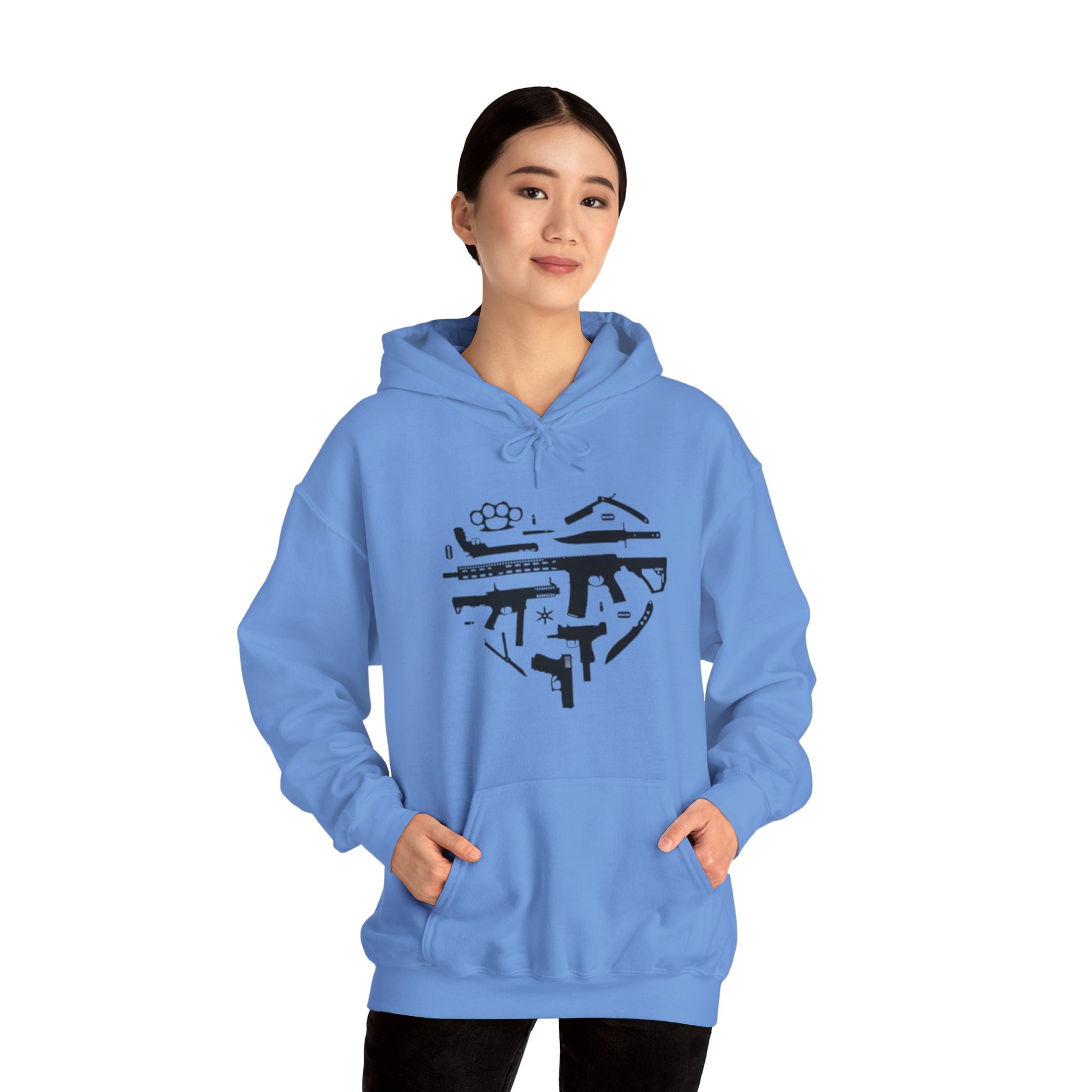 Love Guns Hooded Sweatshirt Printify
