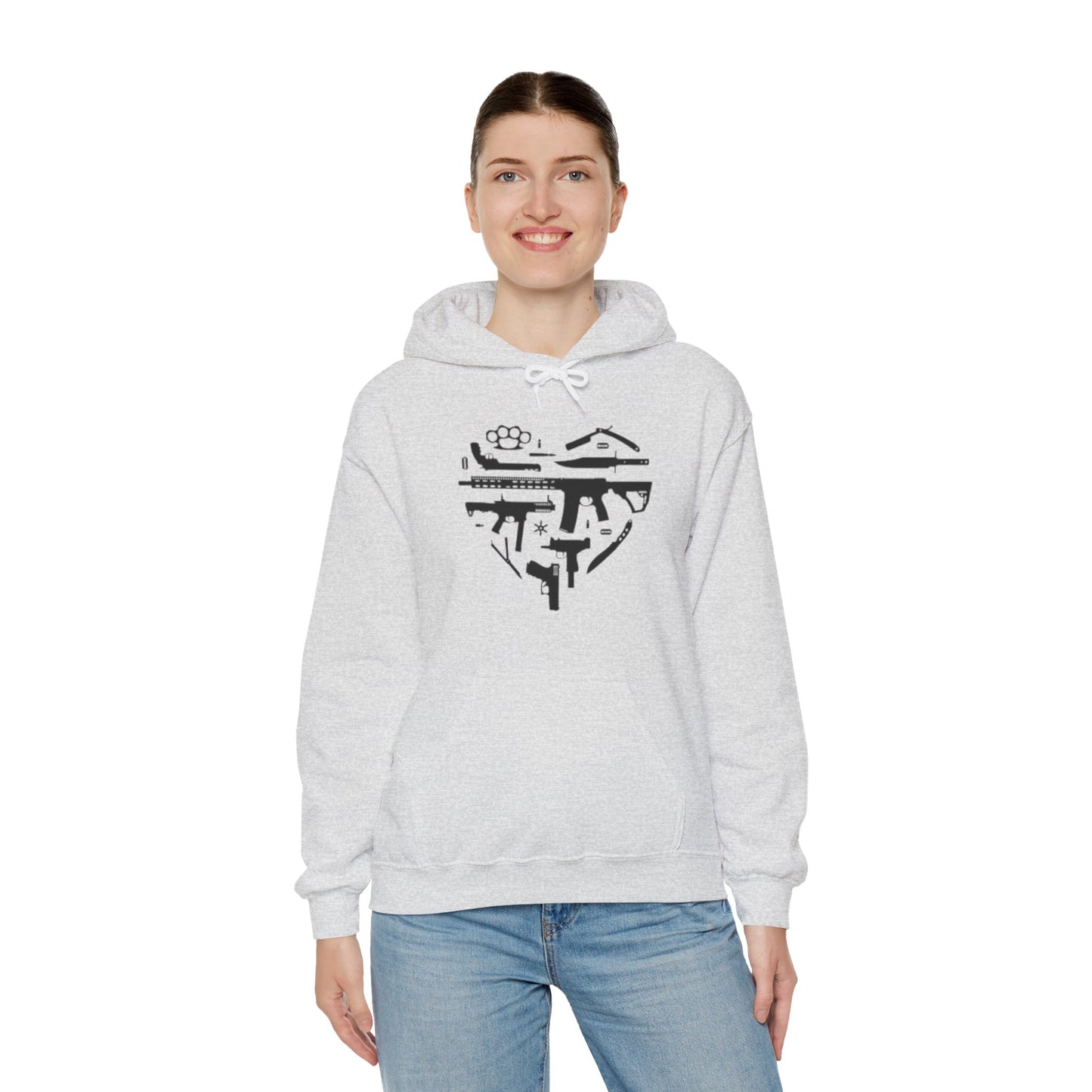 Love Guns Hooded Sweatshirt Printify