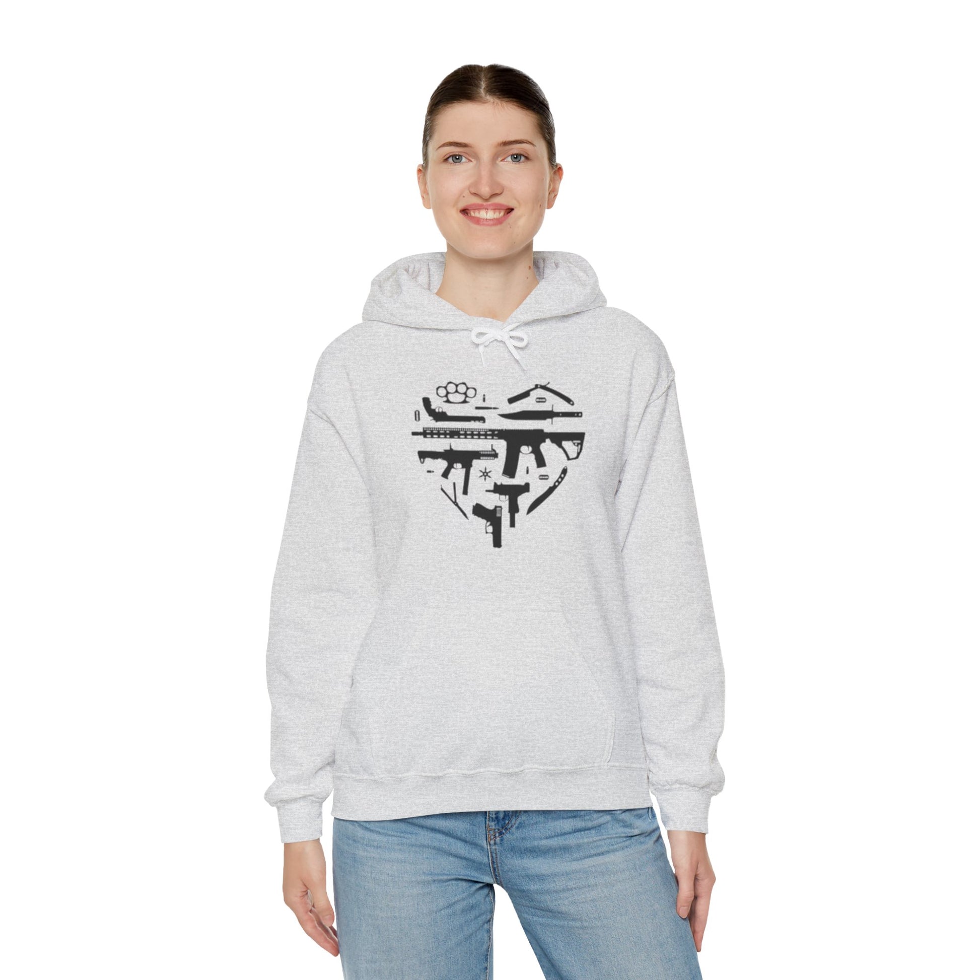 Love Guns Hooded Sweatshirt Printify
