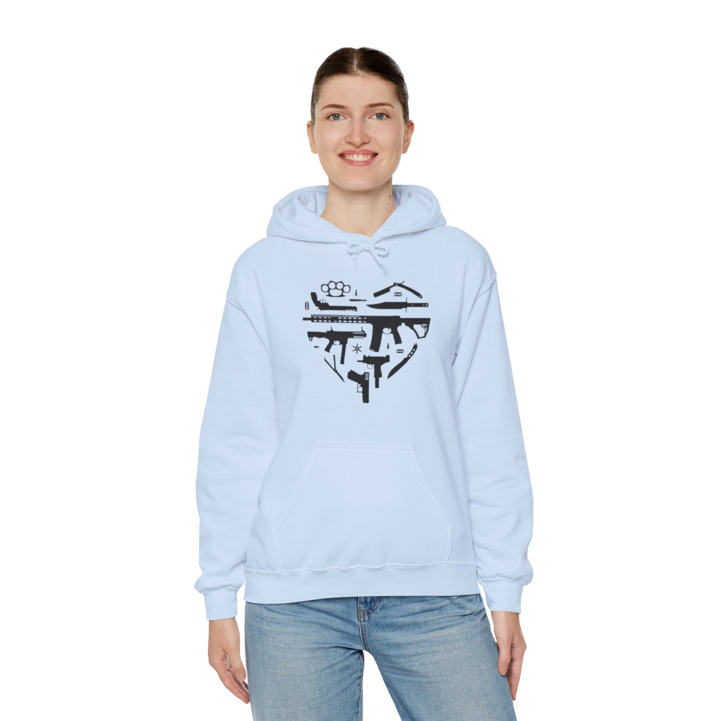 Love Guns Hooded Sweatshirt Printify