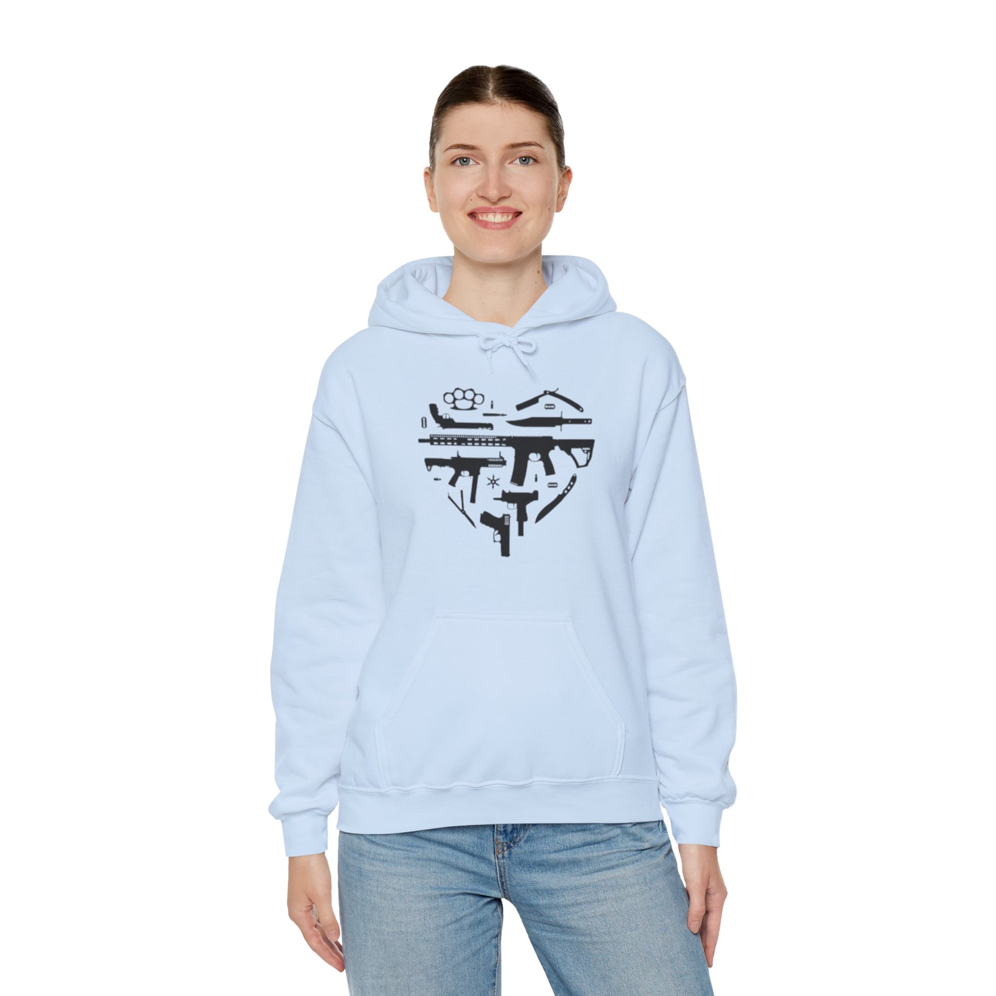 Love Guns Hooded Sweatshirt Printify