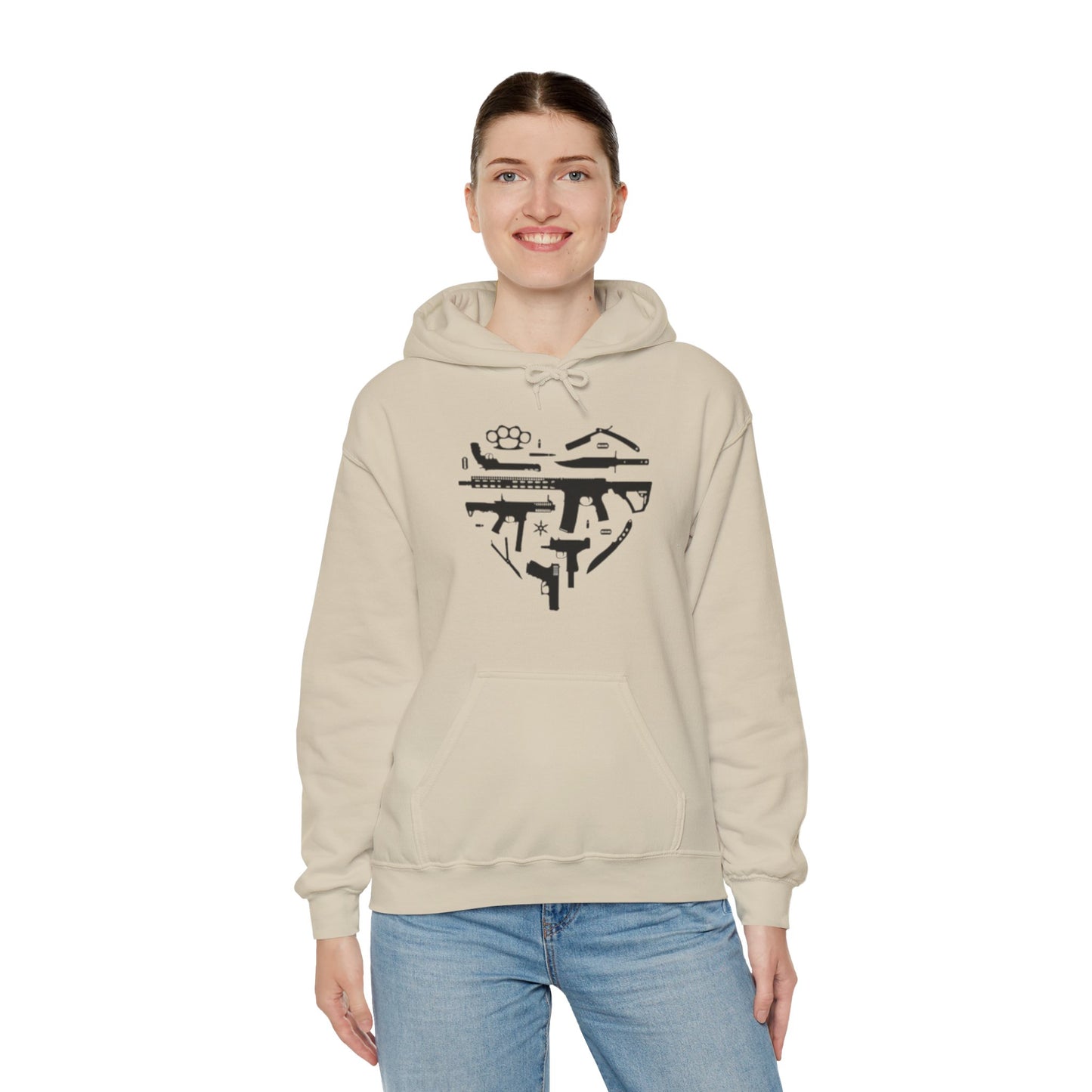 Love Guns Hooded Sweatshirt Printify