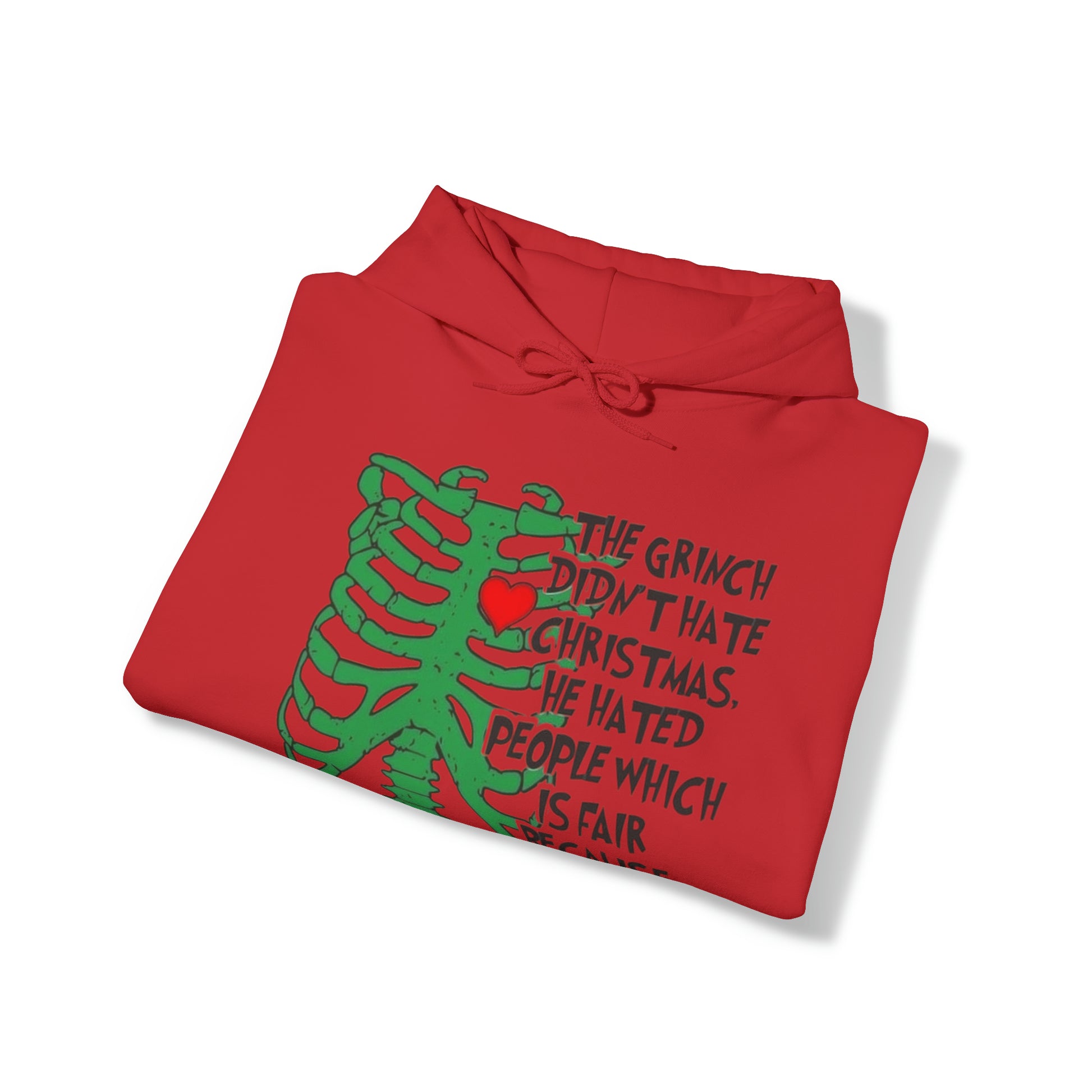 Grinch Hates People, Not Christmas™ Hooded Sweatshirt Printify