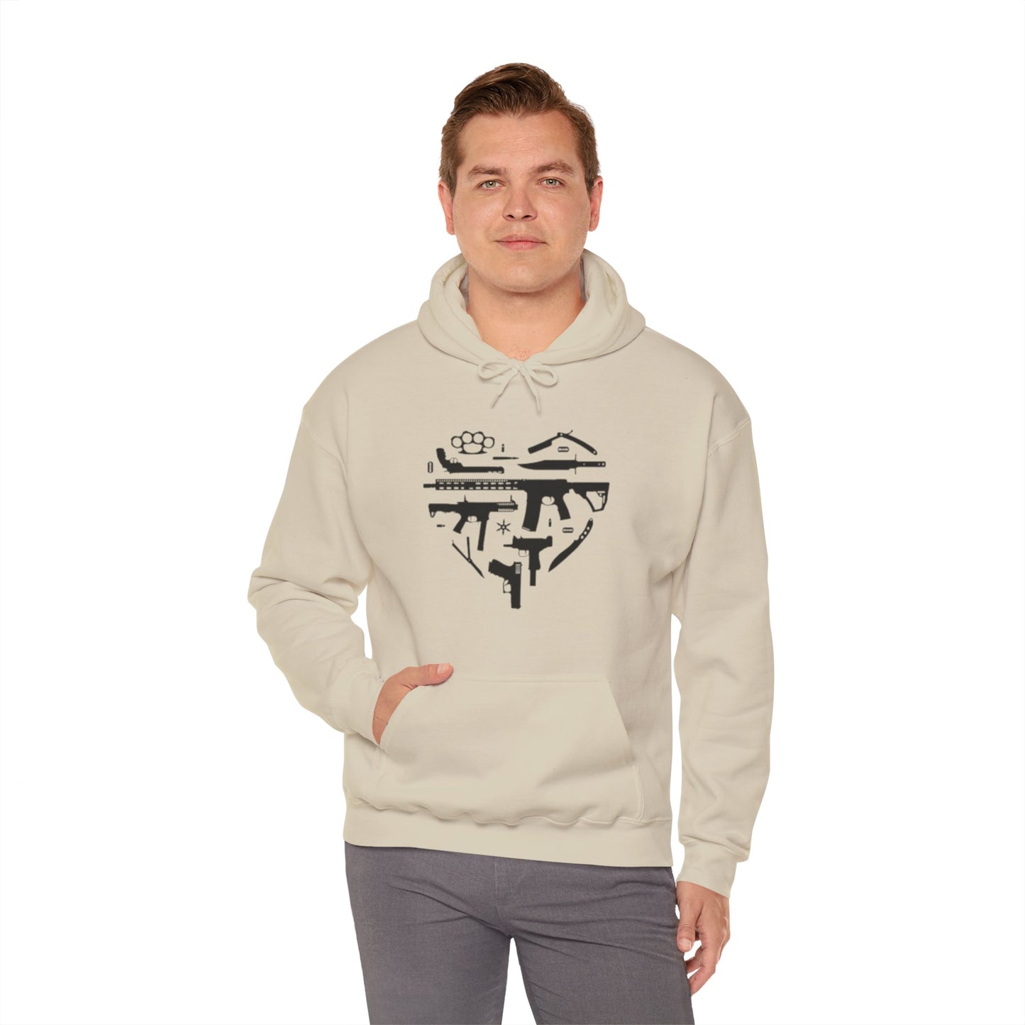 Love Guns Hooded Sweatshirt Printify