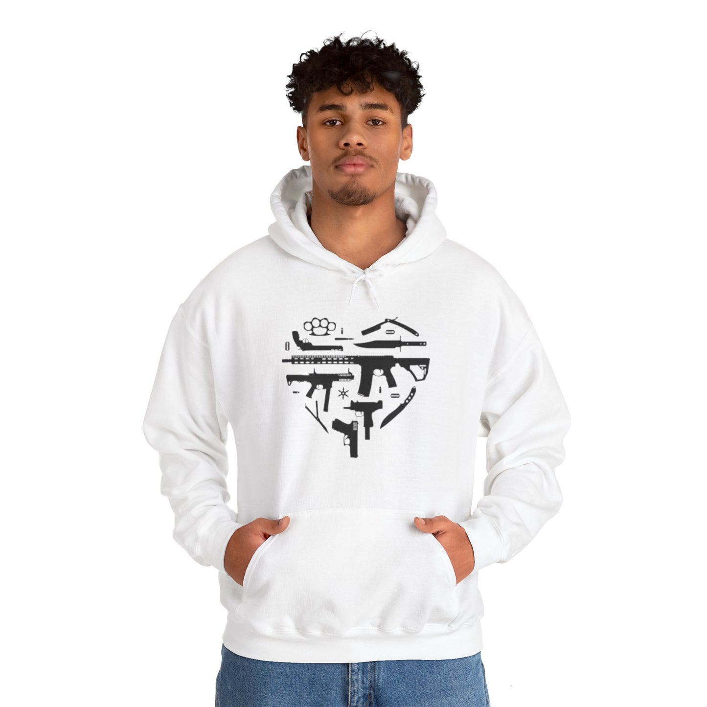 Love Guns Hooded Sweatshirt Printify