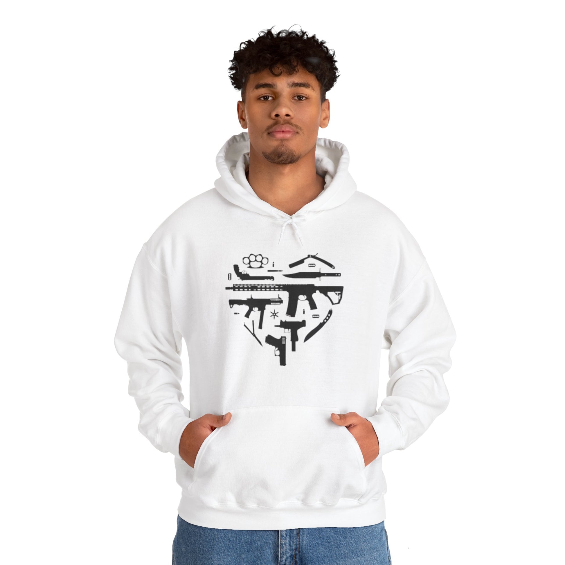 Love Guns Hooded Sweatshirt Printify