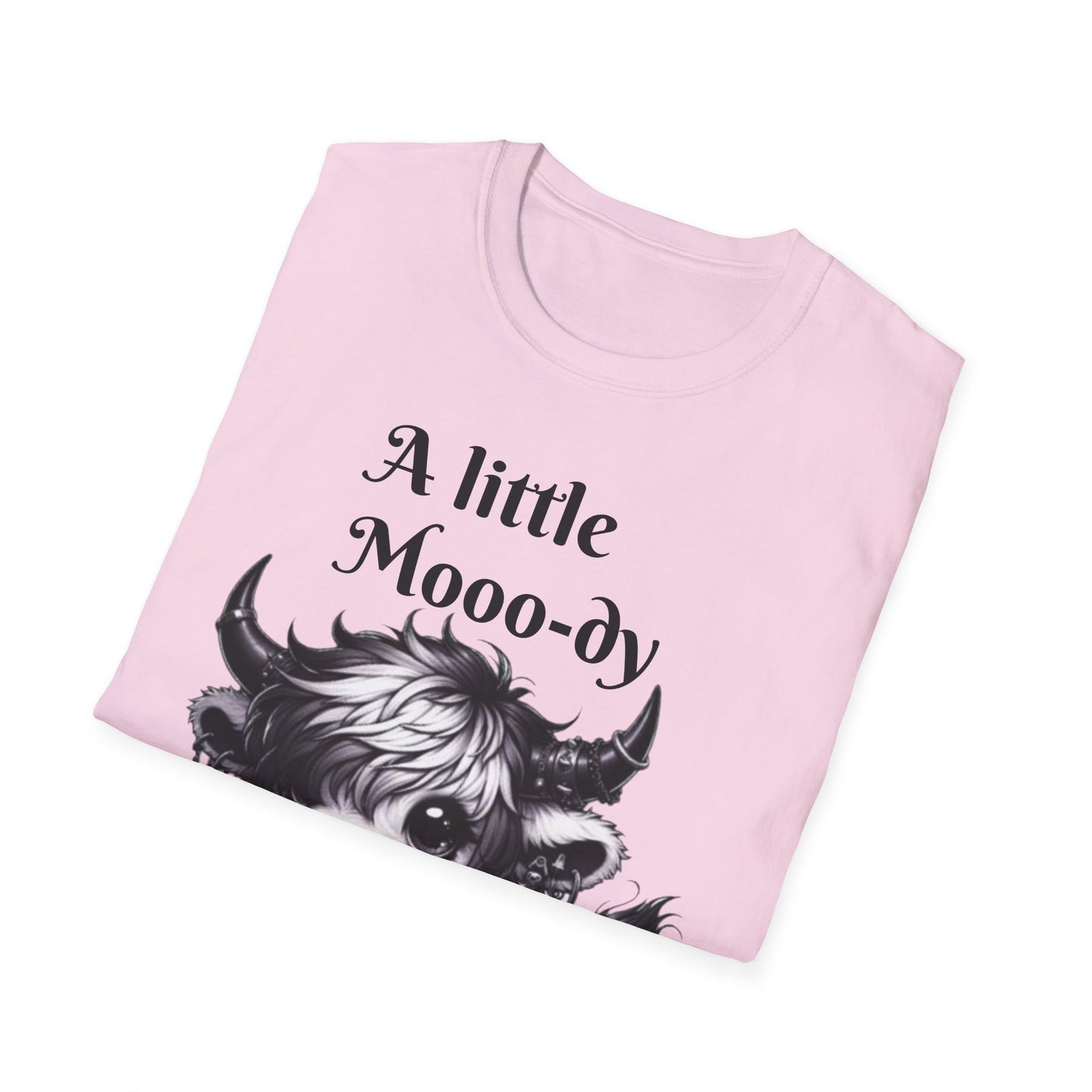 Cute Cow Graphic Tee, Unisex Softstyle T-Shirt, Funny Animal Shirt, Farmhouse Decor, Gift for Animal Lovers