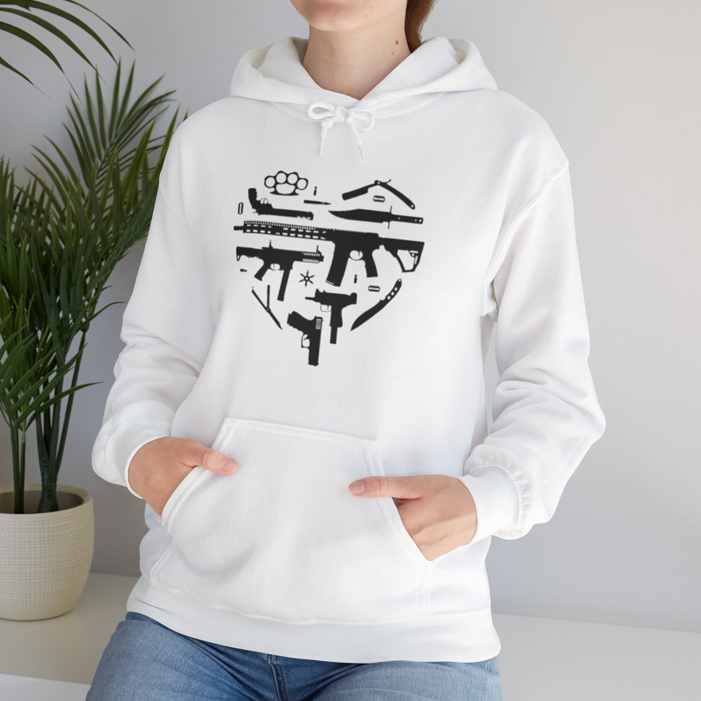 Love Guns Hooded Sweatshirt Printify