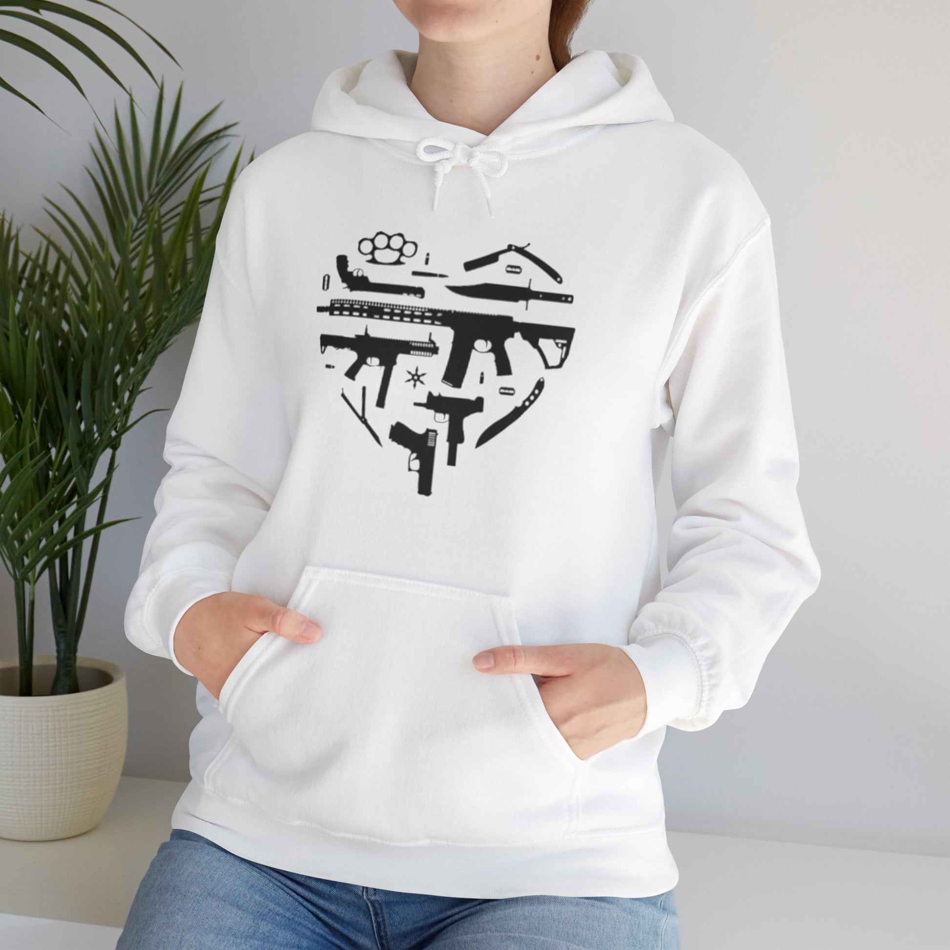Love Guns Hooded Sweatshirt Printify