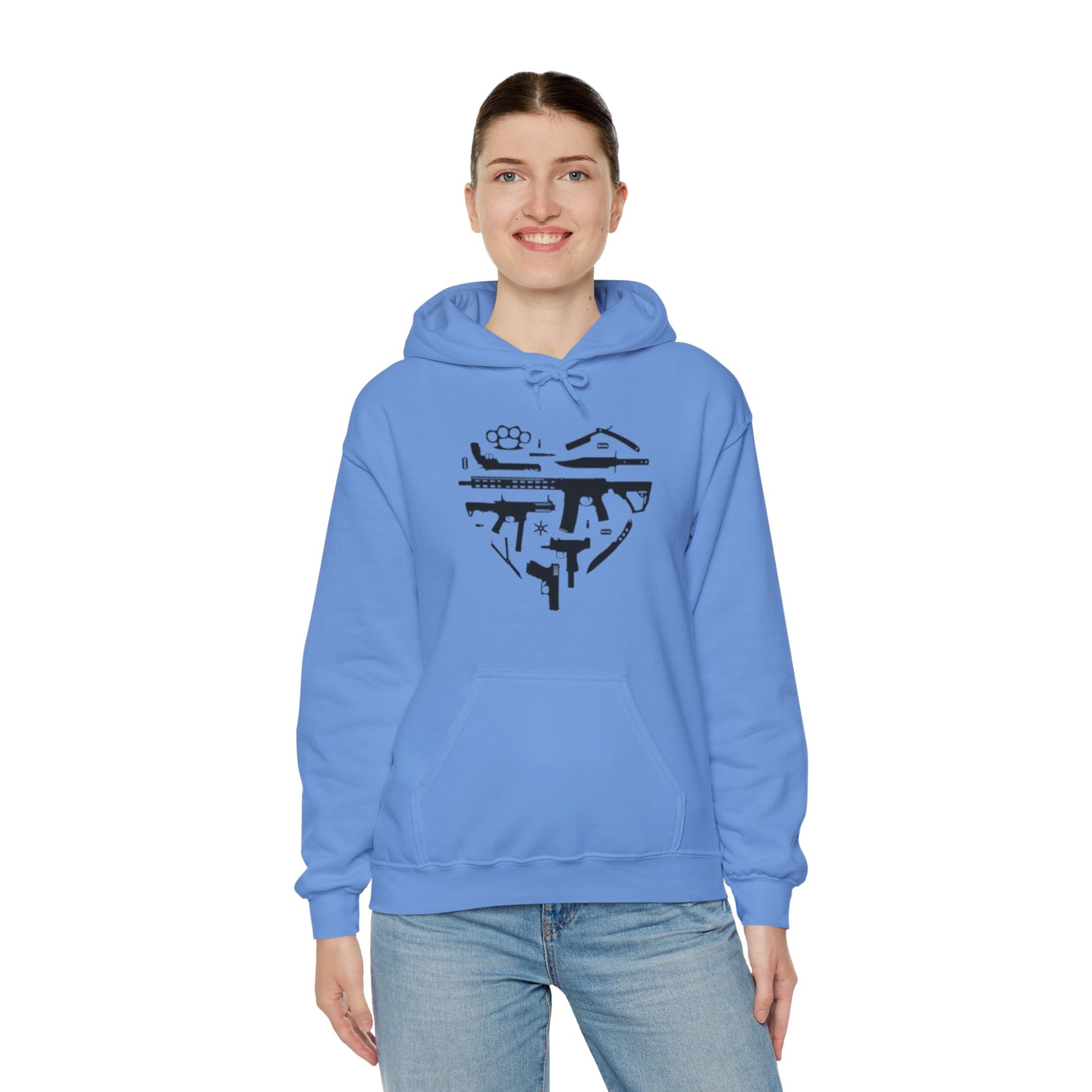 Love Guns Hooded Sweatshirt Printify