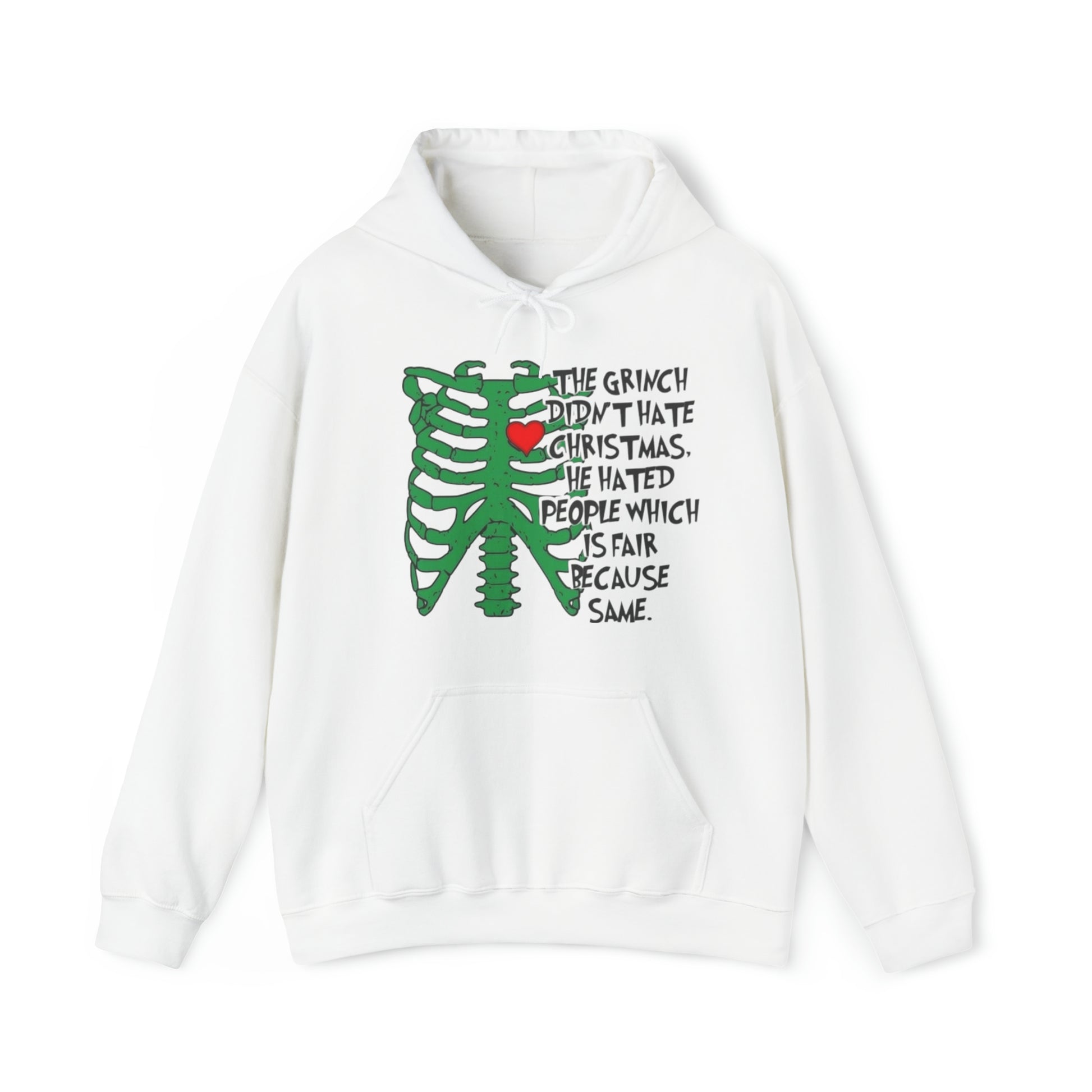 Grinch Hates People, Not Christmas™ Hooded Sweatshirt Printify
