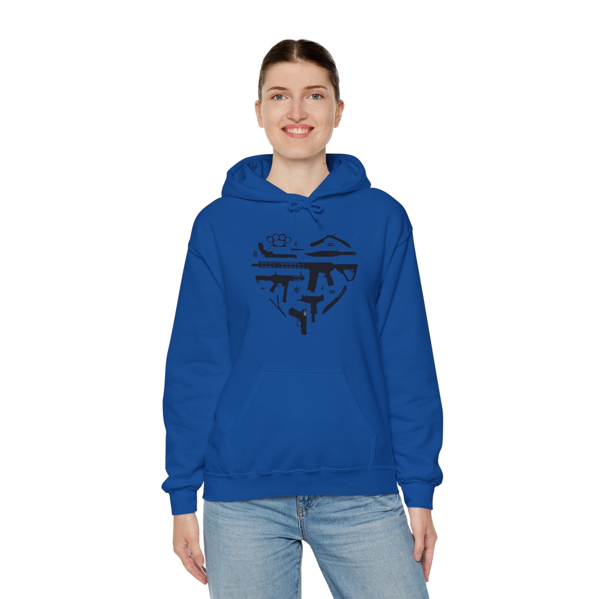 Love Guns Hooded Sweatshirt Printify
