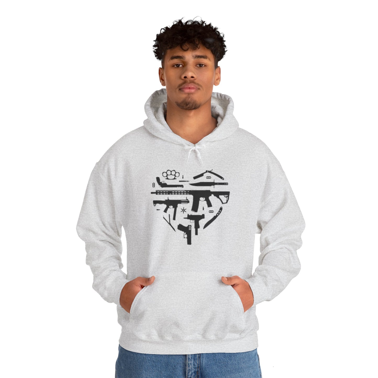 Love Guns Hooded Sweatshirt Printify