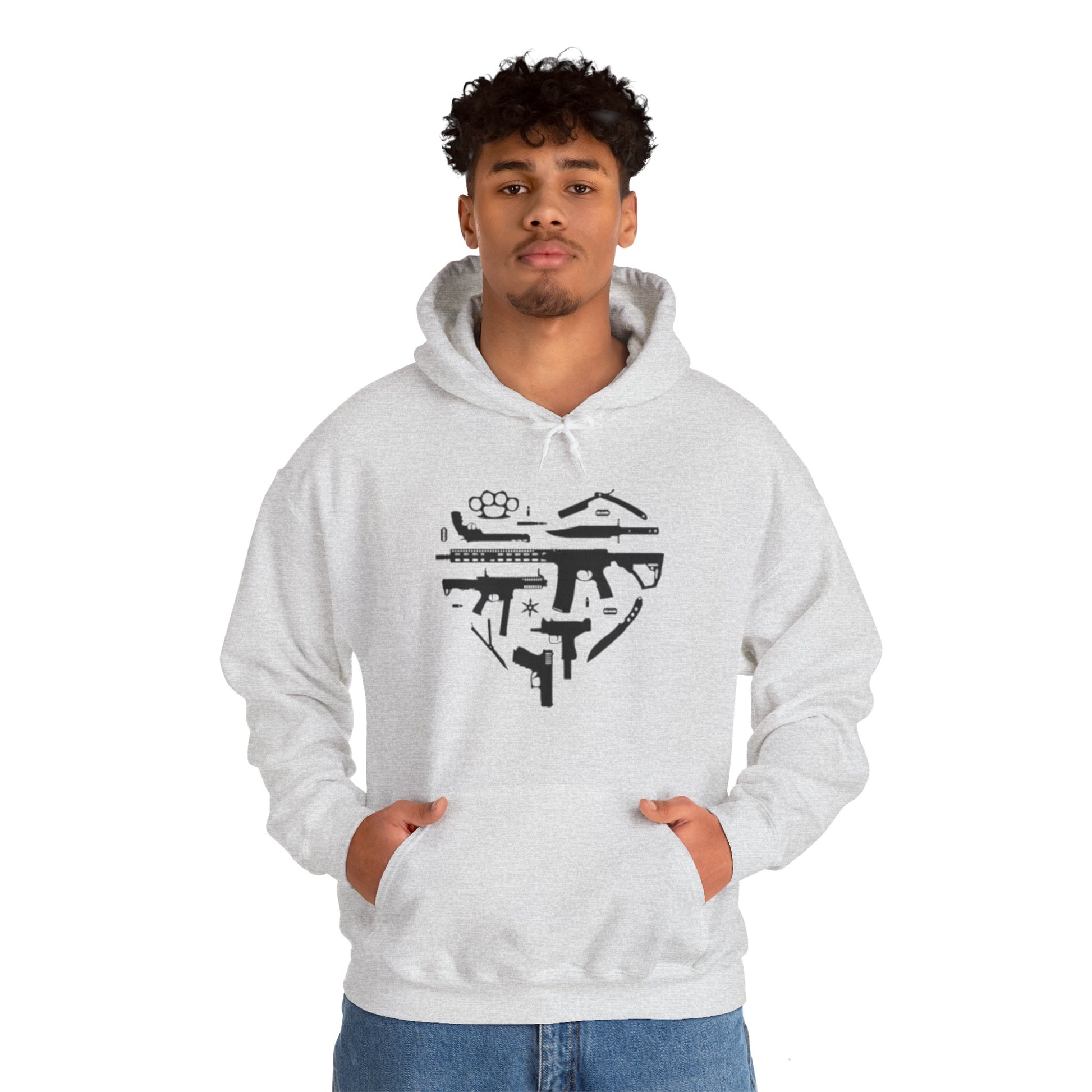 Love Guns Hooded Sweatshirt Printify