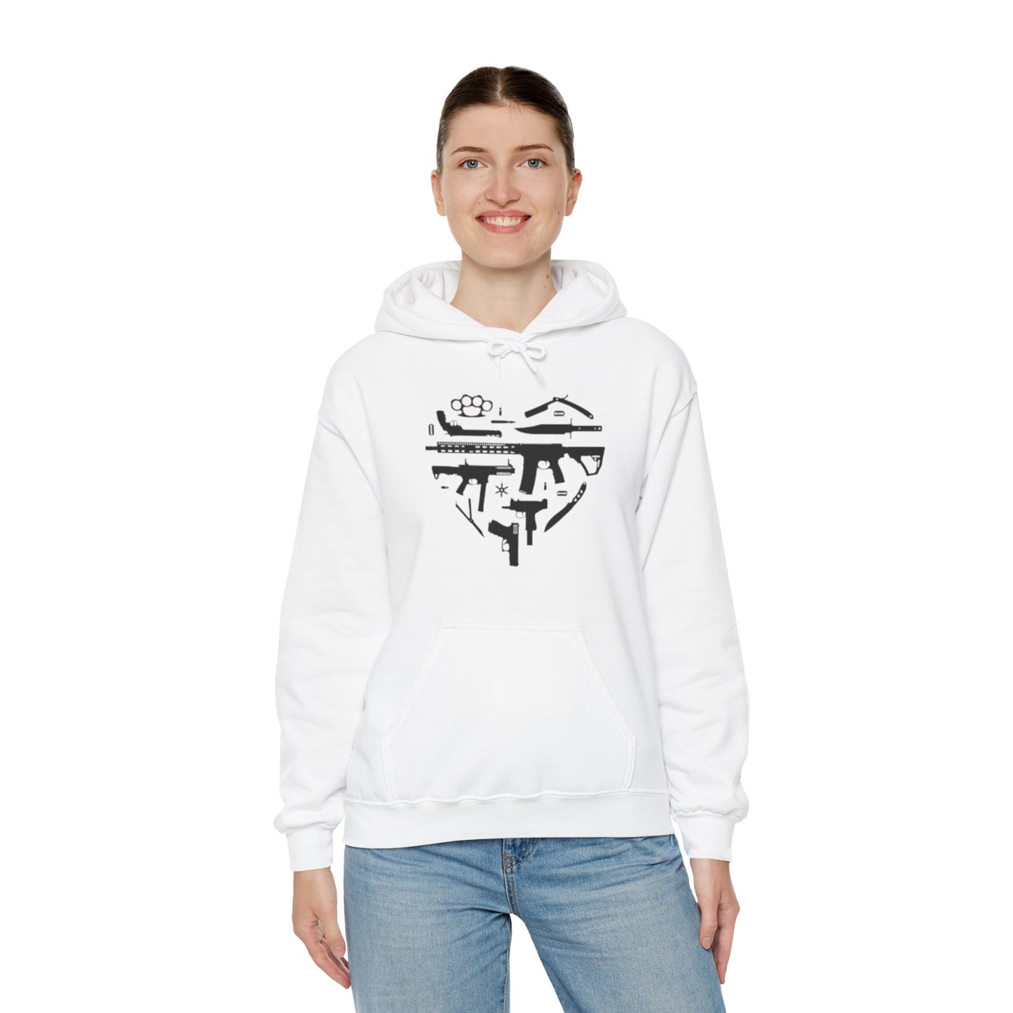 Love Guns Hooded Sweatshirt Printify