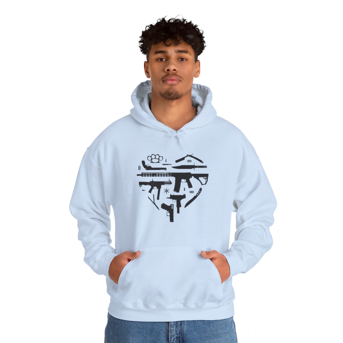 Love Guns Hooded Sweatshirt Printify