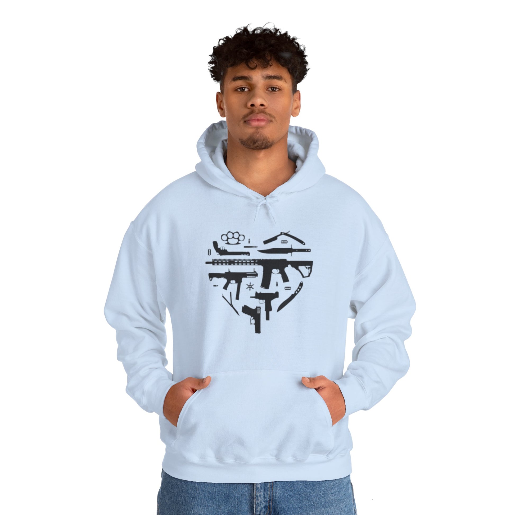 Love Guns Hooded Sweatshirt Printify