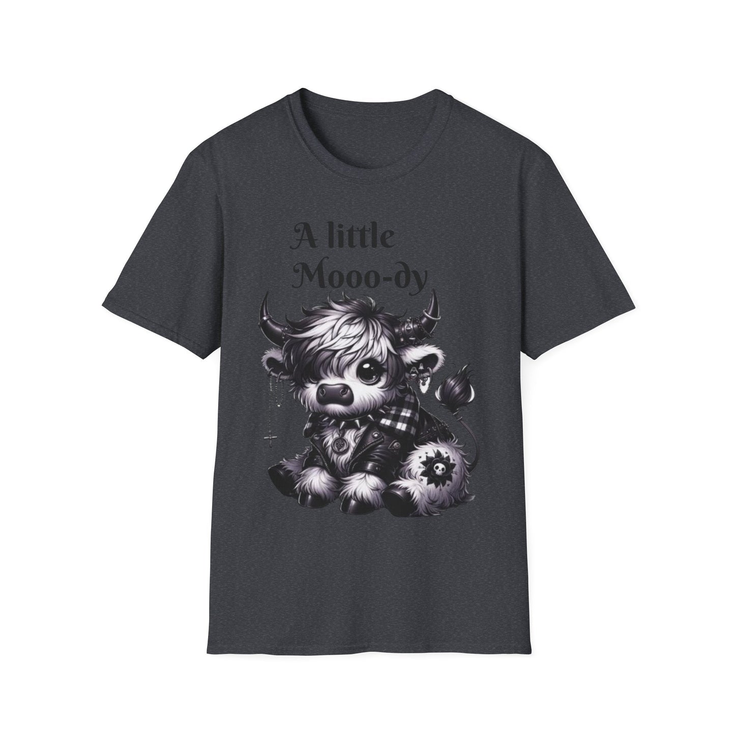 Cute Cow Graphic Tee, Unisex Softstyle T-Shirt, Funny Animal Shirt, Farmhouse Decor, Gift for Animal Lovers Printify