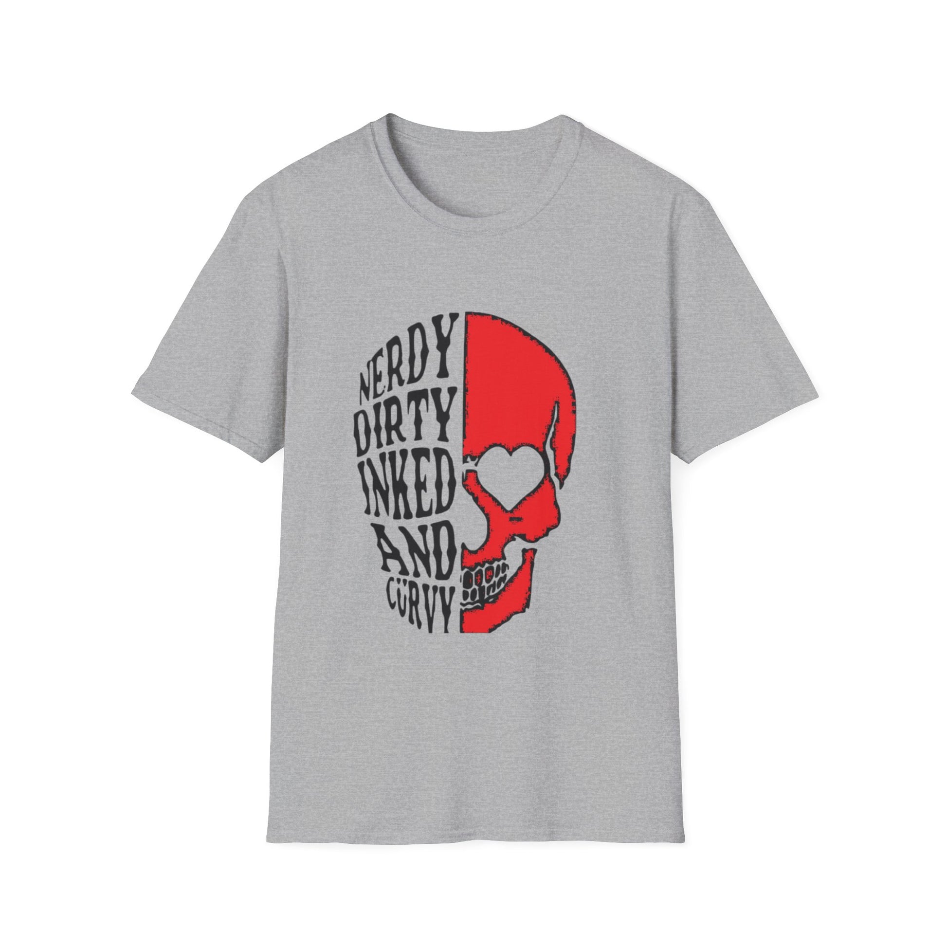 Nerdy, Dirty, Inked, and Curvy  T-Shirt Printify