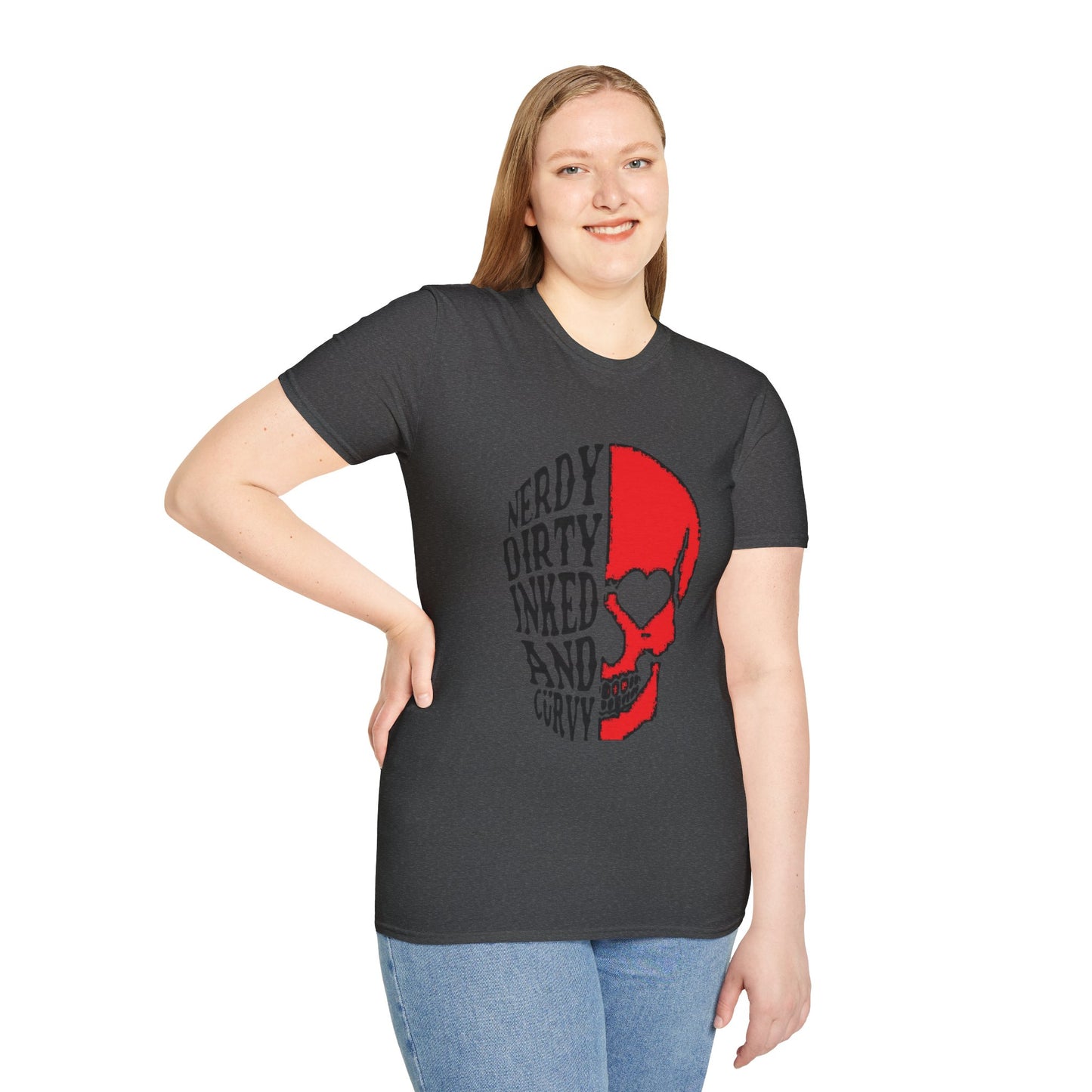 Nerdy, Dirty, Inked, and Curvy  T-Shirt Printify