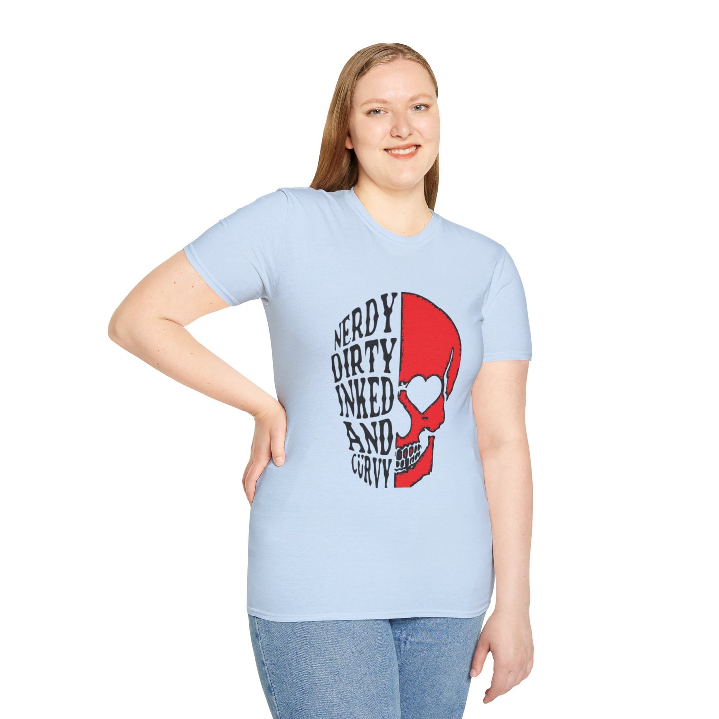 Nerdy, Dirty, Inked, and Curvy  T-Shirt Printify