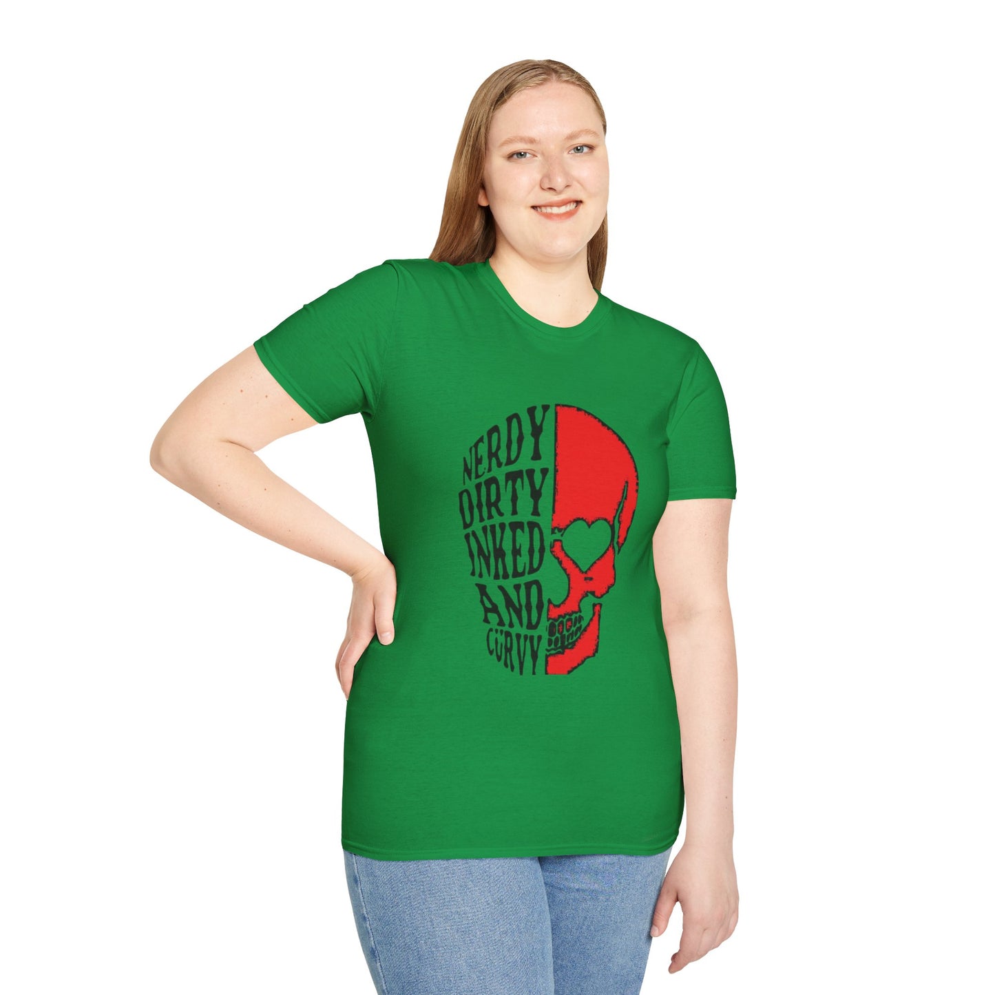 Nerdy, Dirty, Inked, and Curvy  T-Shirt Printify