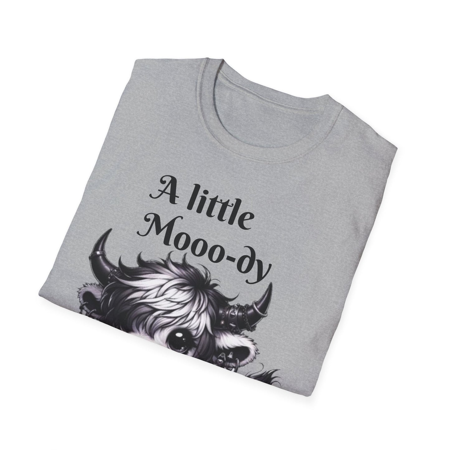 Cute Cow Graphic Tee, Unisex Softstyle T-Shirt, Funny Animal Shirt, Farmhouse Decor, Gift for Animal Lovers