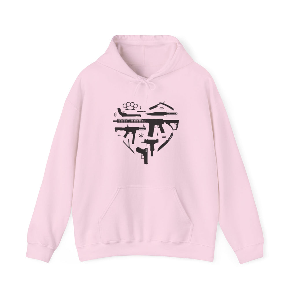Love Guns Hooded Sweatshirt Printify