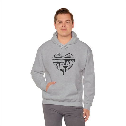 Love Guns Hooded Sweatshirt Printify