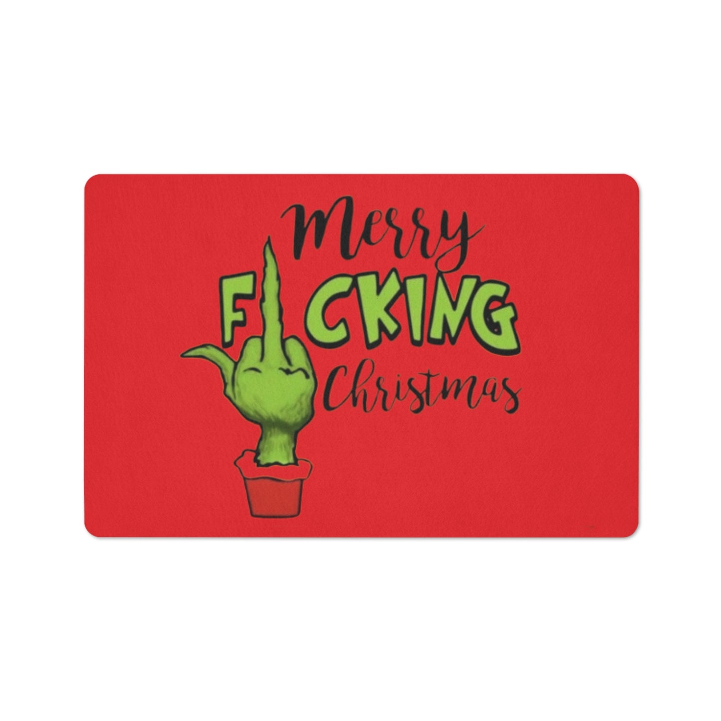 F!ck Christmas Floor Mat Printify